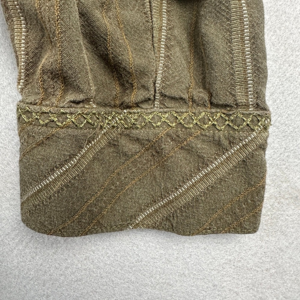 REI Mens Button‎ Down Shirt XXL Olive Green Striped Long Sleeve Cotton - Picture 8 of 14